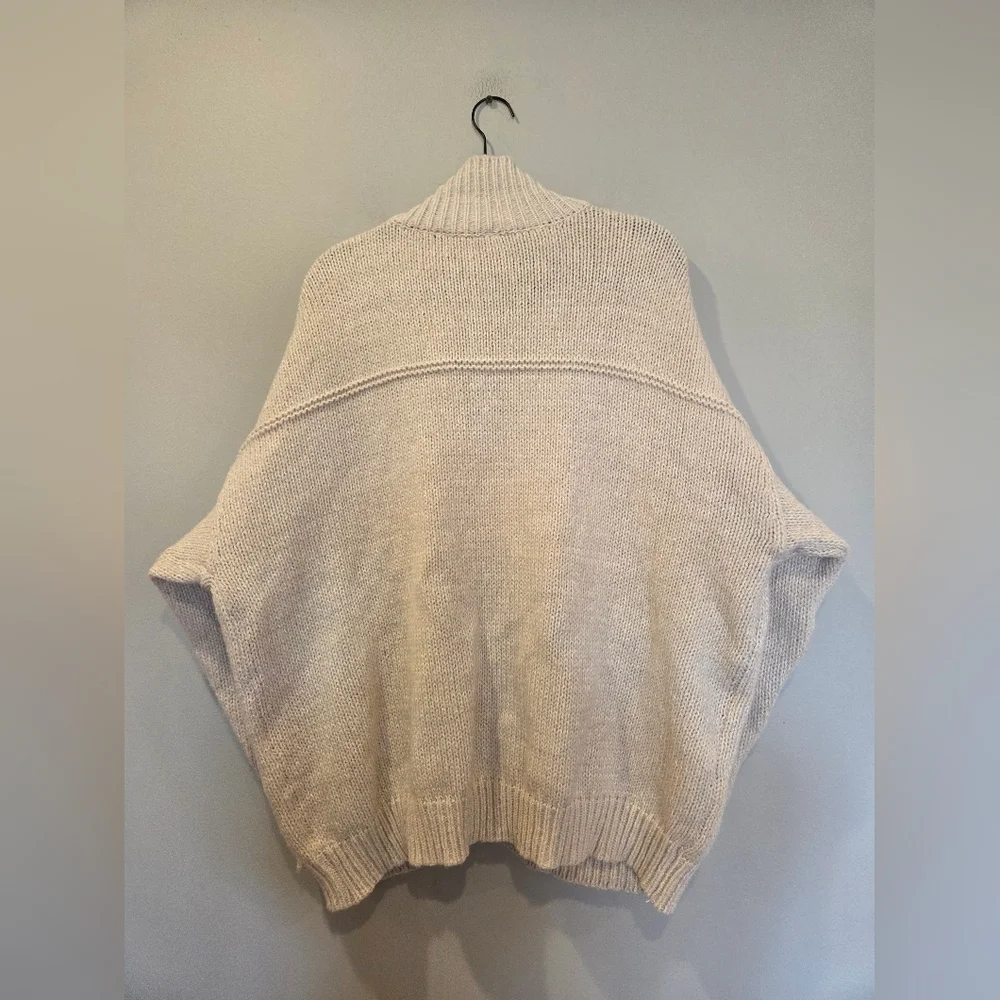 Le Lis Cream Oversized Button-Up Knit Cardigan